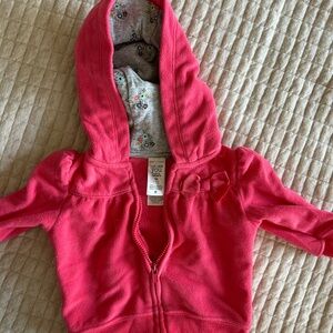 Pink Kids Fleece Jacket with Bow Detail